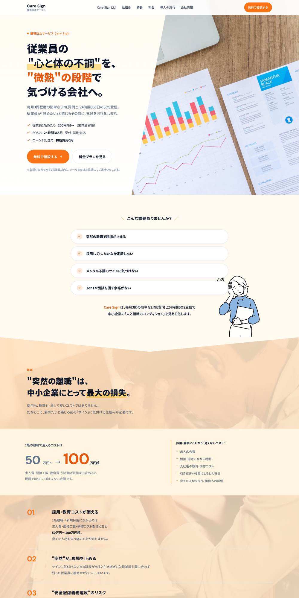 Care SignのPC表示