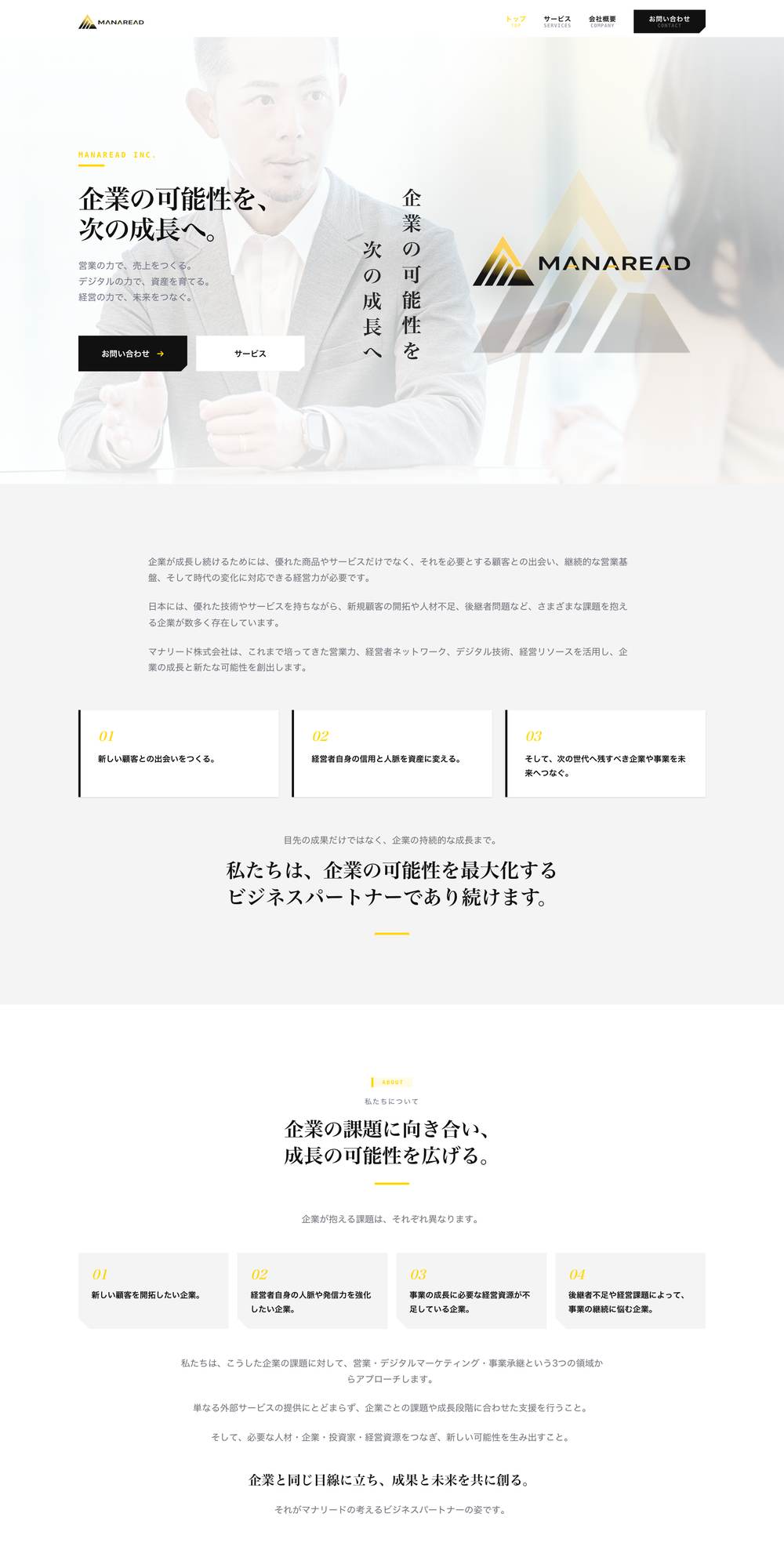 マナリード株式会社のPC表示